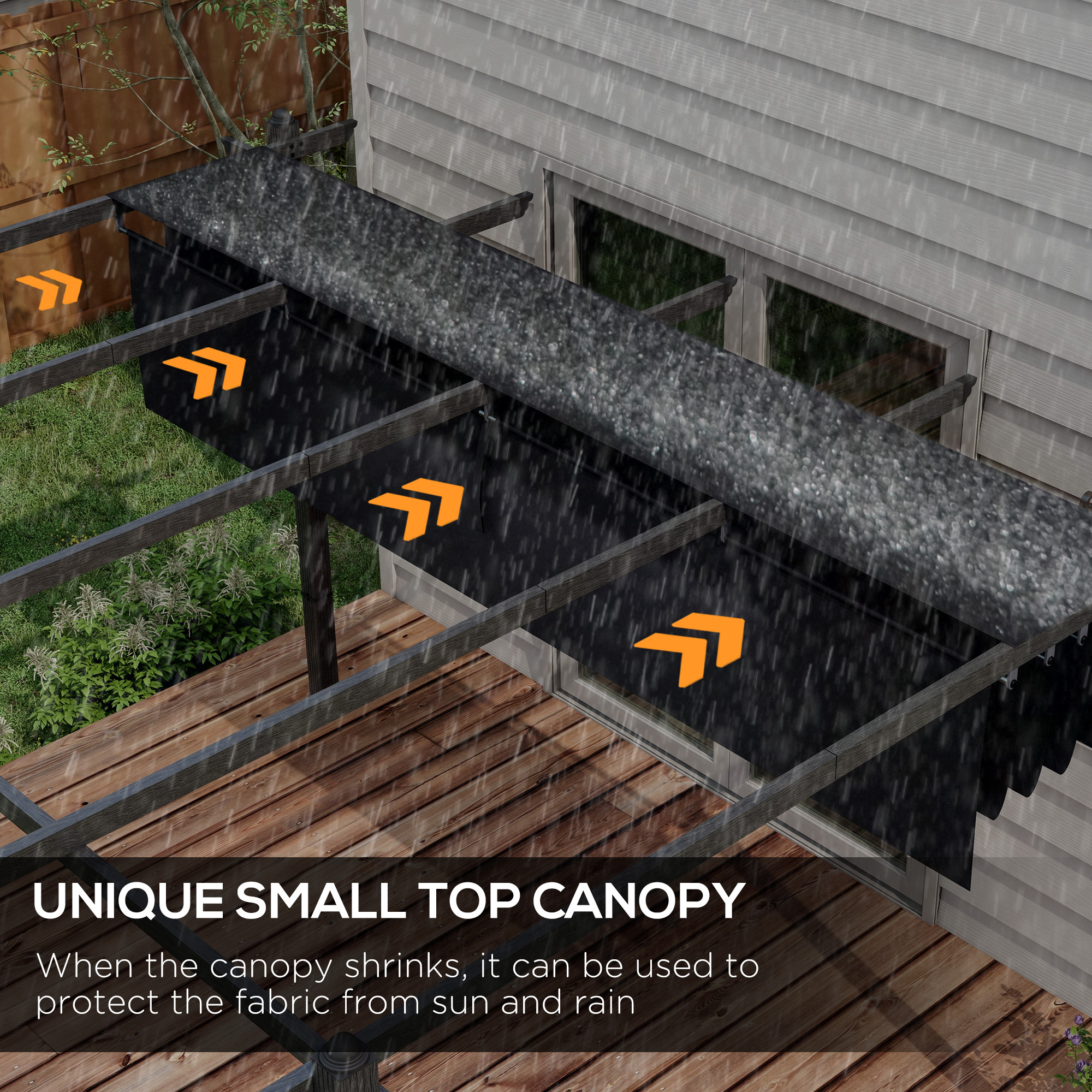 10 x 13 Retractable Pergola Canopy, Aluminum Pergola Sun Shade Shelter for Garden, Patio, Backyard, Deck, Gray - Image 5