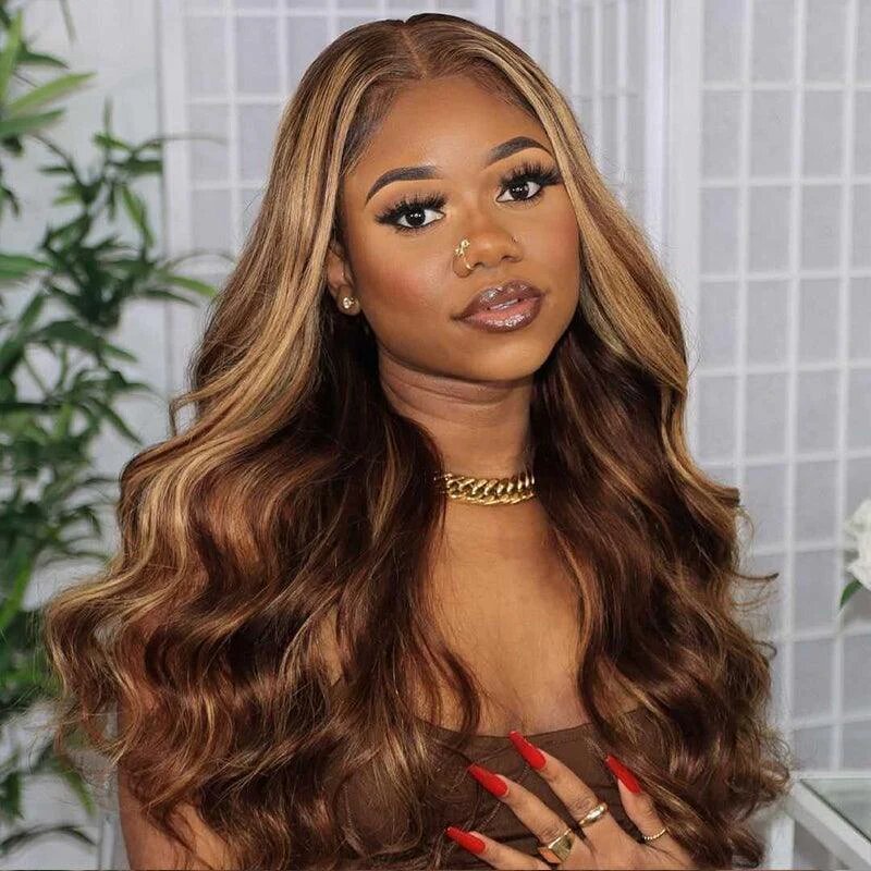 13x4 Lace Frontal Human Hair Wig P4 27 Body Wave Density - Image 5
