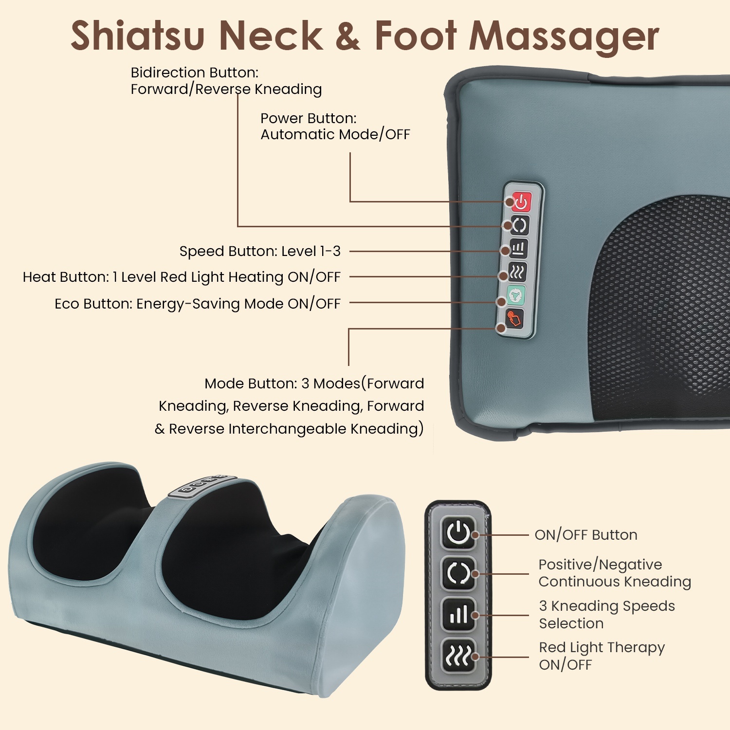 Flannel Full Body Massage Mat Multifunctional Massage Chair Pad With Heat Timer Shiatsu Neck Foot Massager Lumbar Pillow Carry Bag Earplugs Anti-Slip Bottom For Reclining Chair - Image 10