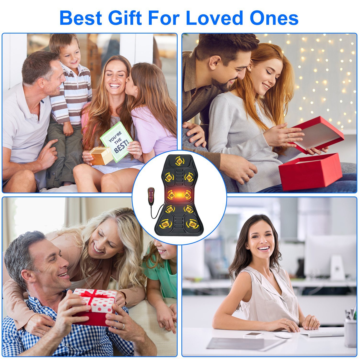 1Pc Full Body Massage Chair Pad With Heat Multifunctional Back Massager With Pinpoint Massage Vibration Timer For Home Office Car Use - Image 4