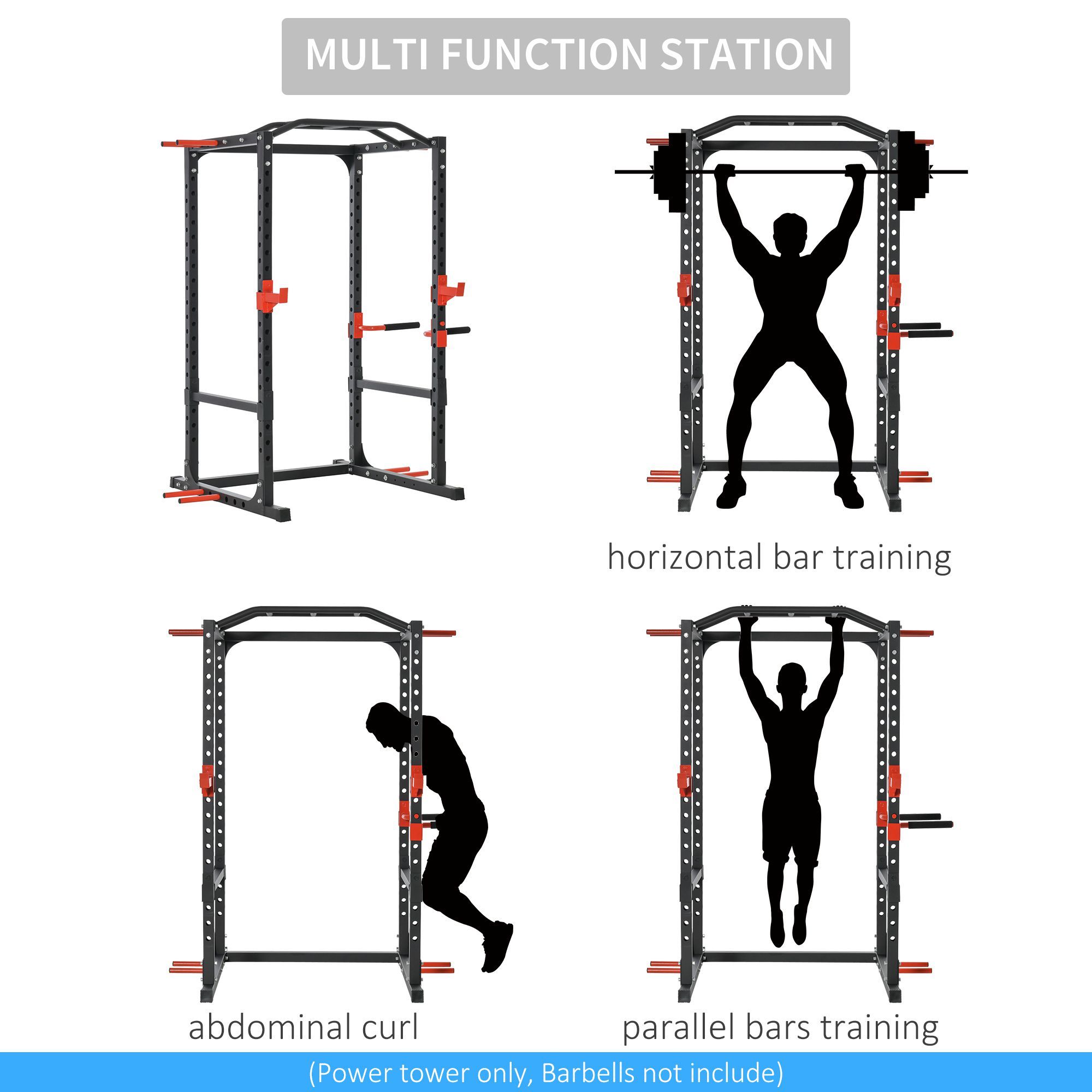 Power Tower Pull Up Bar Squat Rack Power Cage At Home Workout Equipment,Upper Body Strength Training Equipment - Image 5