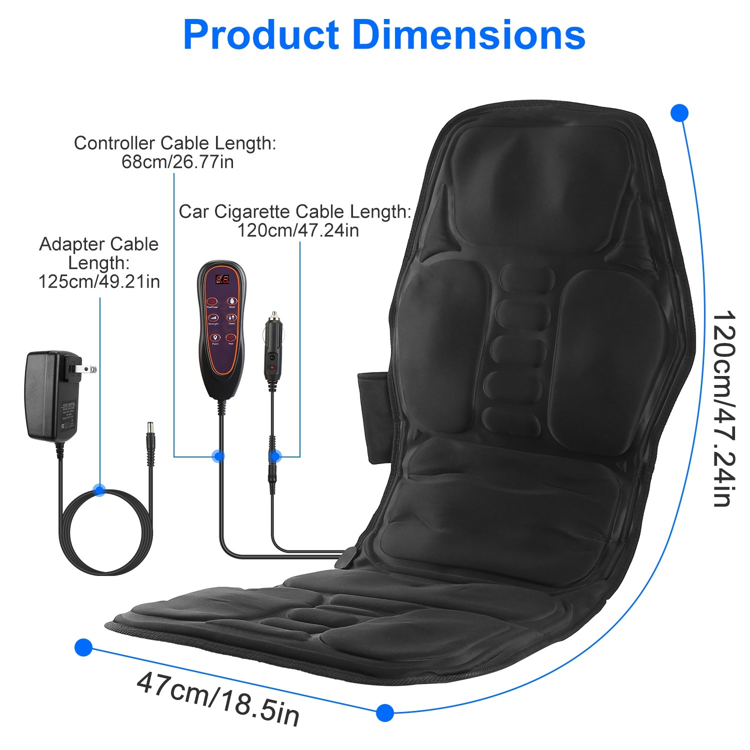 1Pc Full Body Massage Chair Pad With Heat Multifunctional Back Massager With Pinpoint Massage Vibration Timer For Home Office Car Use - Image 2