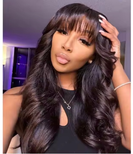 Pre Everything Glueless 13x5 Body Wave Lace Front Wig With Bangs Hd Pre Cut Lace Human Hair Wig For Black Women - Image 5