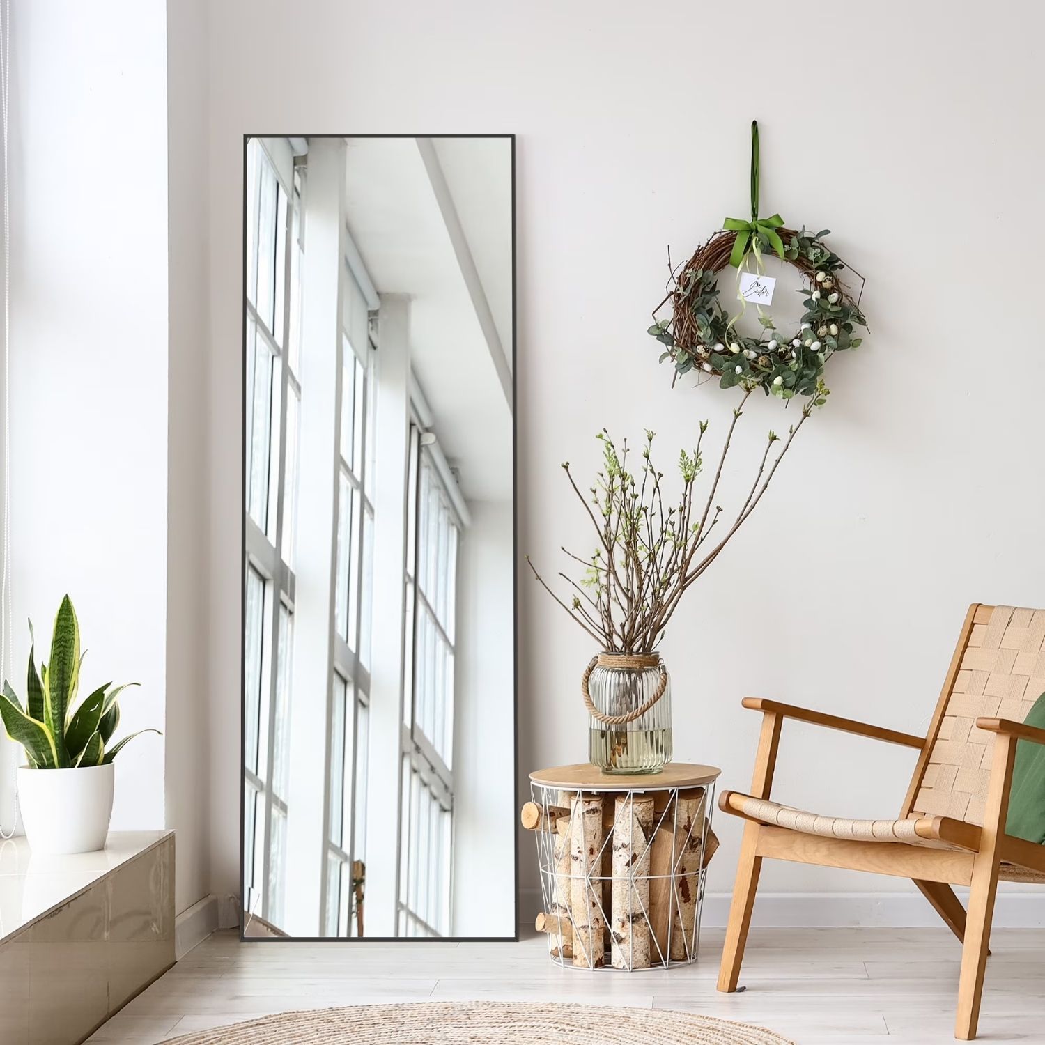 Rectangle Full Body Mirror, Full Length Standing Mirror, Hanging Or Leaning, For Home - Image 3