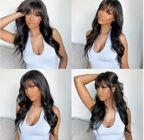 Pre Everything Glueless 13x5 Body Wave Lace Front Wig With Bangs Hd Pre Cut Lace Human Hair Wig For Black Women - Image 2