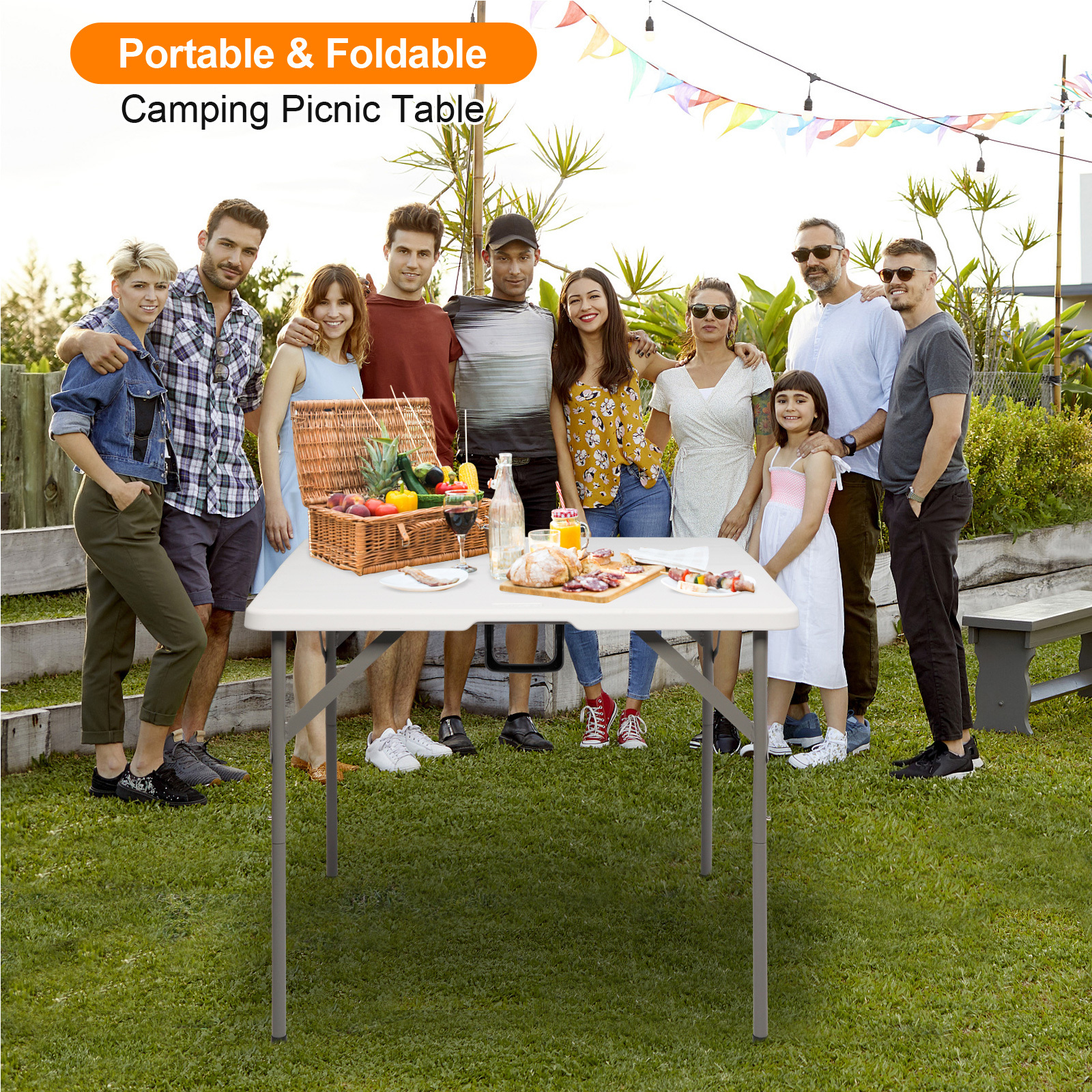 34inch Foldable Square Table - Image 5
