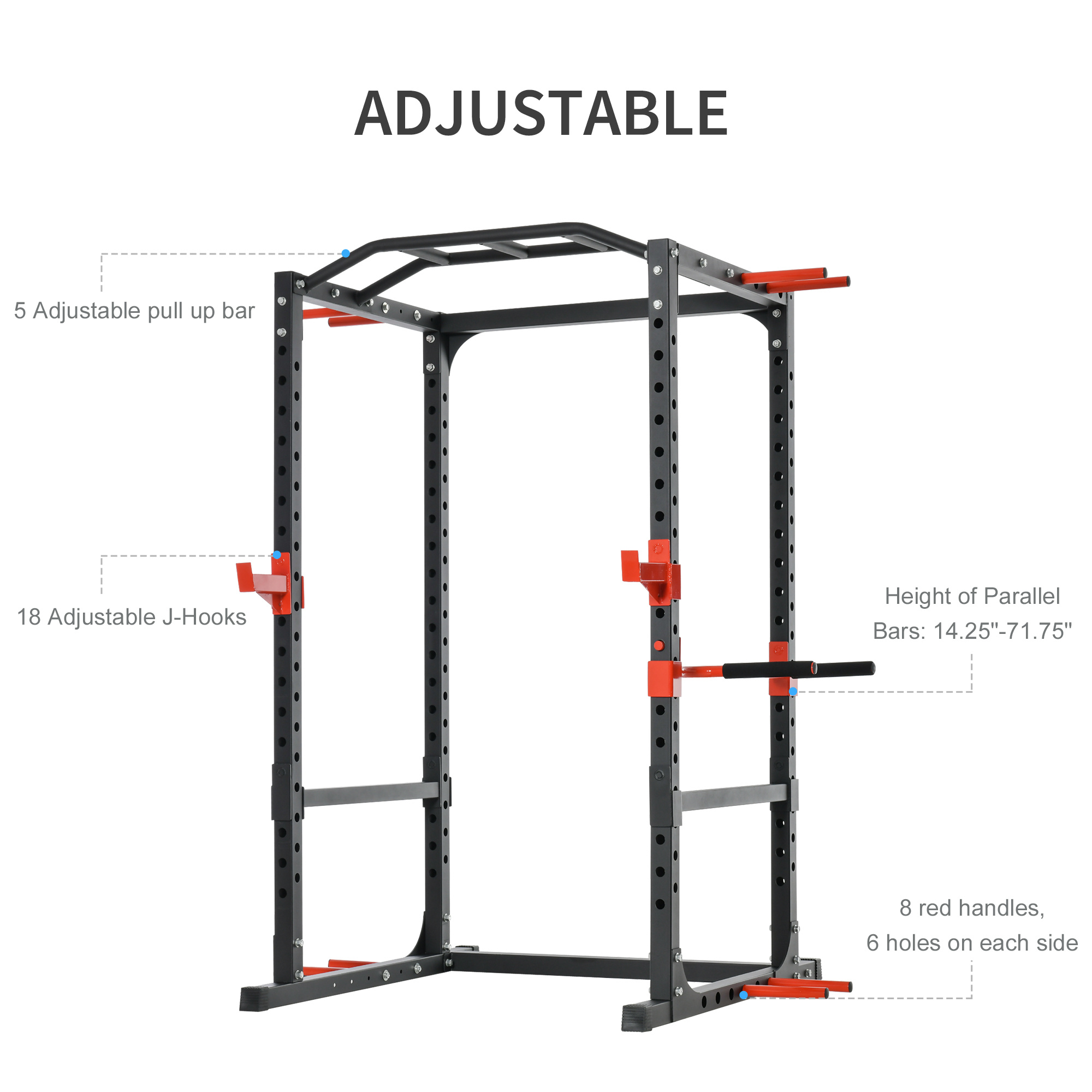 Power Tower Pull Up Bar Squat Rack Power Cage At Home Workout Equipment,Upper Body Strength Training Equipment - Image 7