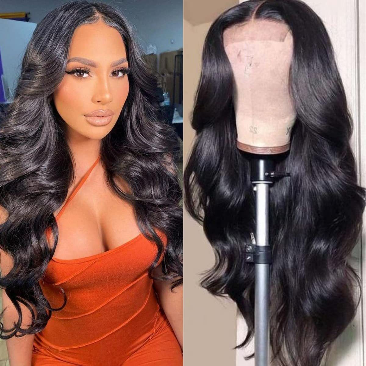 4x6 Lace Closure Wig Human Hair Natural Color Three-Dimensional Body Wave Density - Image 3