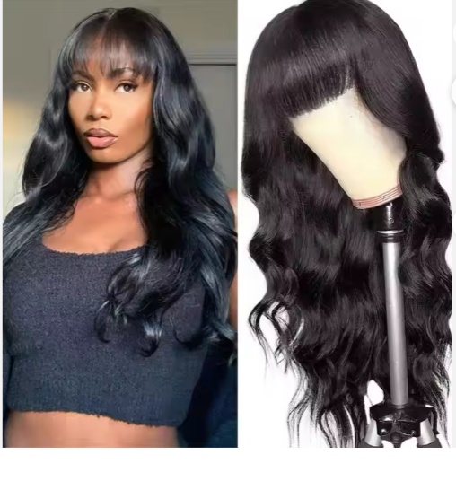 Pre Everything Glueless 13x5 Body Wave Lace Front Wig With Bangs Hd Pre Cut Lace Human Hair Wig For Black Women - Image 4