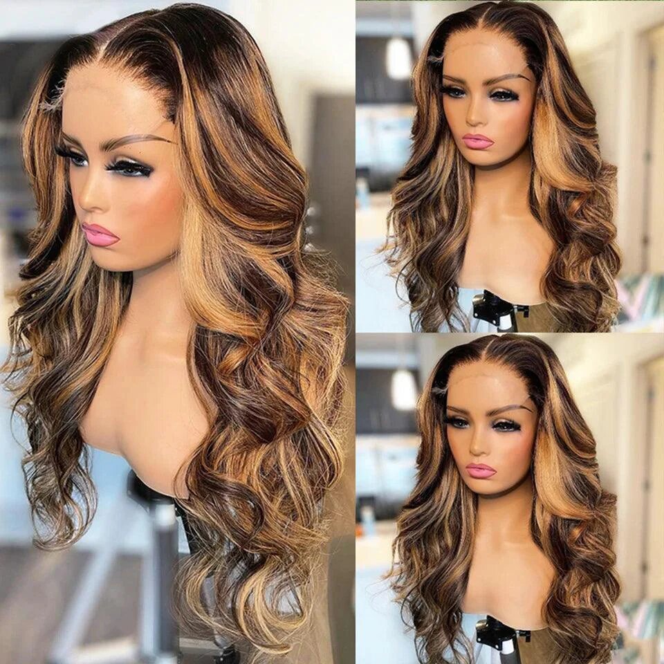 13x4 Lace Frontal Human Hair Wig P4 27 Body Wave Density - Image 4
