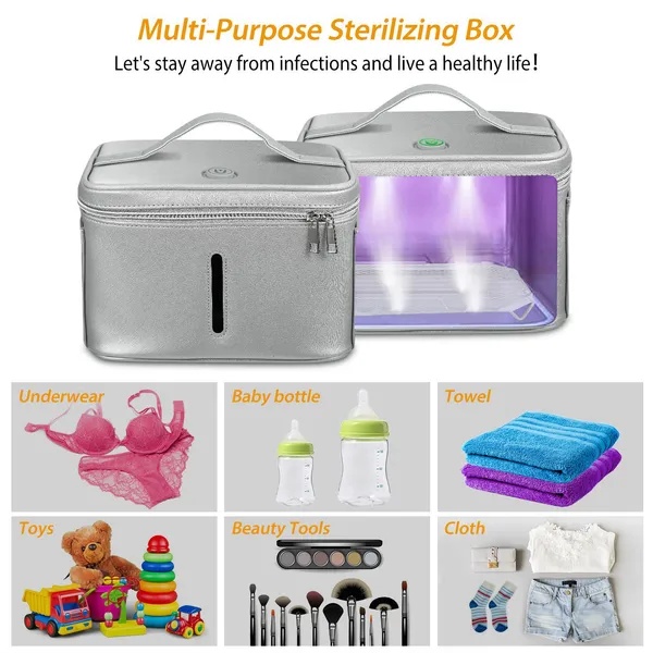 UV Disinfection Bag, Portable LED UV Sanitizer Box USB-Powered Travel UV Cleaner Bag - Image 3