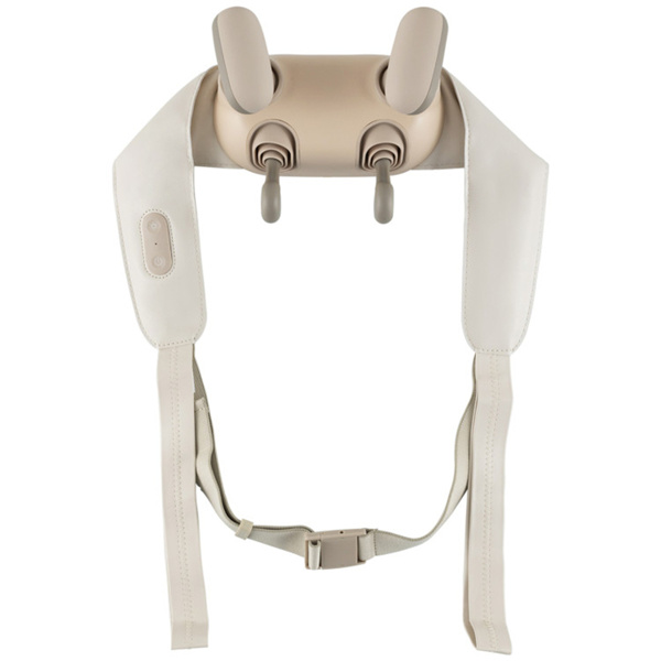 Neck Shoulder Massager - 4D Deep Tissue Kneading, 2 Modes & 2-Level Heat , Hands-Free Straps For Home Office Travel