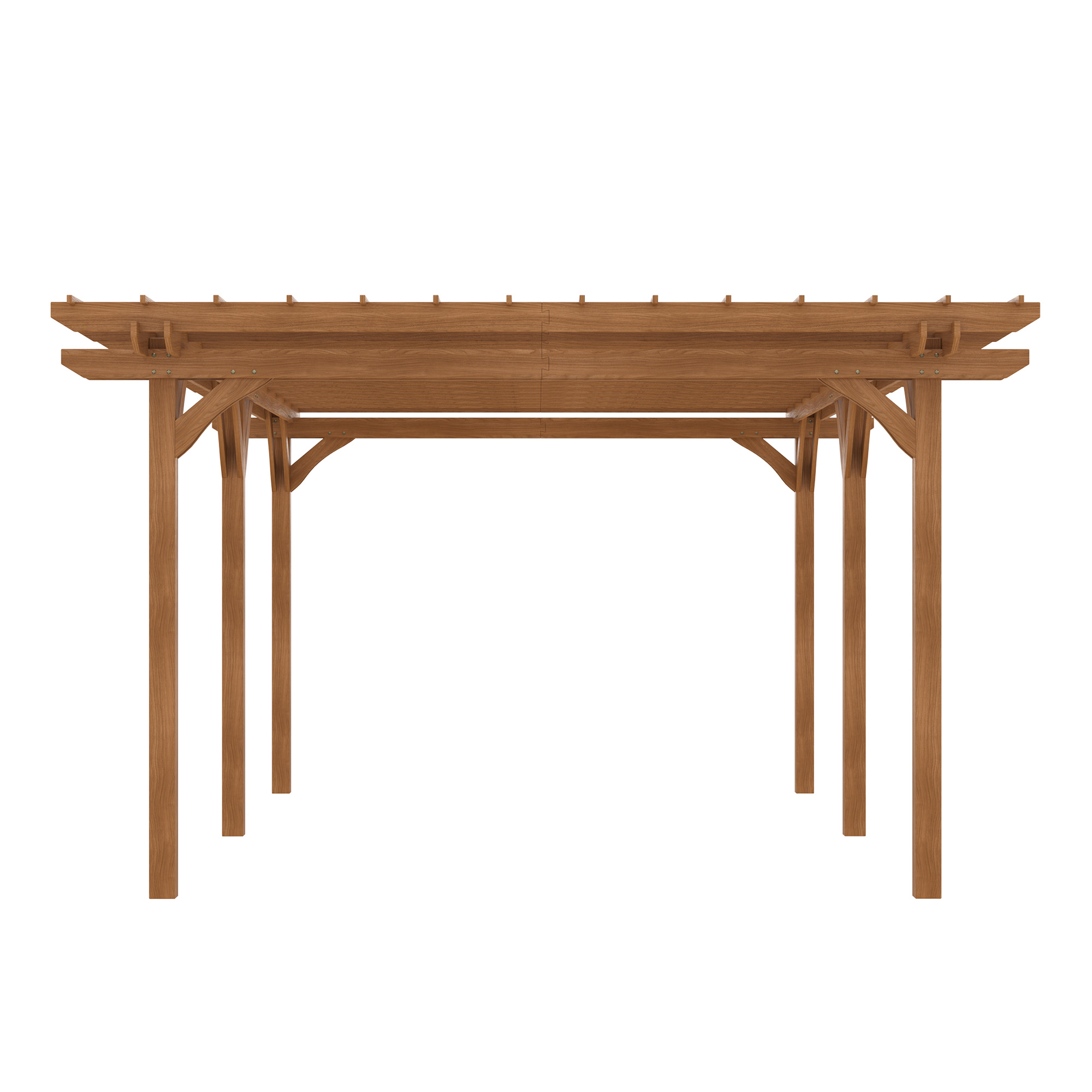 12 x 20 Outdoor Pergola, Wood Gazebo Grape Trellis with Stable Structure for Climbing Plant Support, Garden, Patio, Backyard, Deck - Image 3