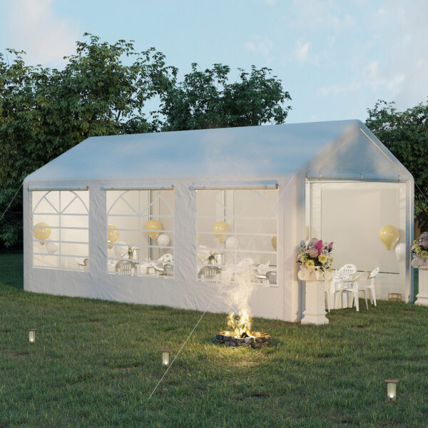 10 x 20 Heavy Duty Party Tent & Carport with Removable Sidewalls and Double Doors, Large Canopy Tent, Sun Shade Shelter, for Parties, Wedding, Outdoor Events, BBQ, White