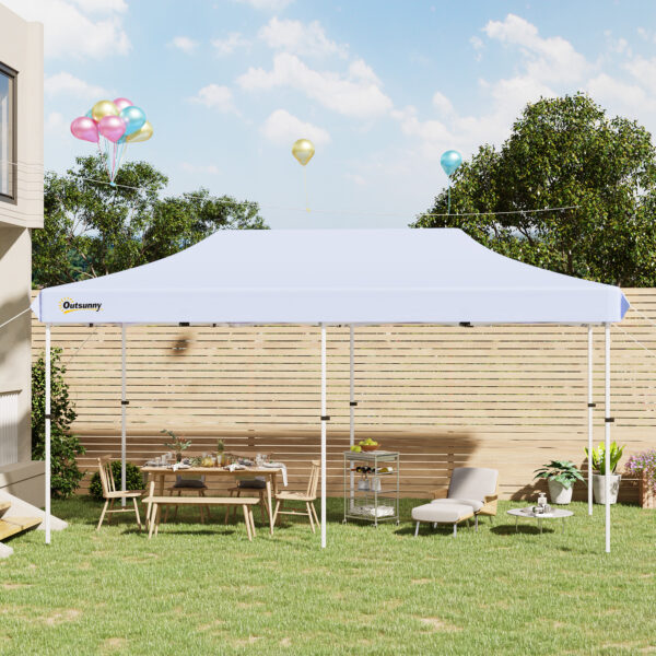 10x20 Aluminum Pop Up Canopy Tent, Upgraded Thicker Tube Instant Party Tent with Wheeled Bag, 2-Level Adjustable, XL Large Ground Stakes for Events Patio Backyard