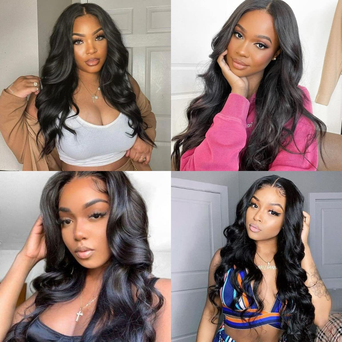 4x6 Lace Closure Wig Human Hair Natural Color Three-Dimensional Body Wave Density - Image 4