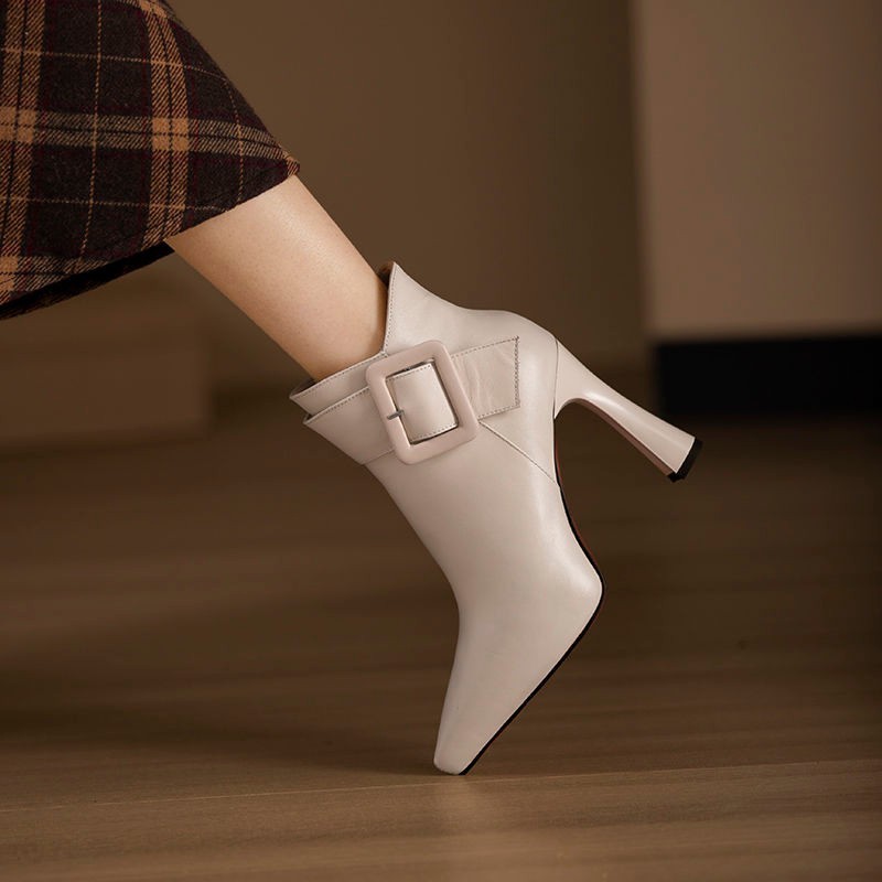 Women's High Heels Belt Buckle Design Skinny Boots - Image 8