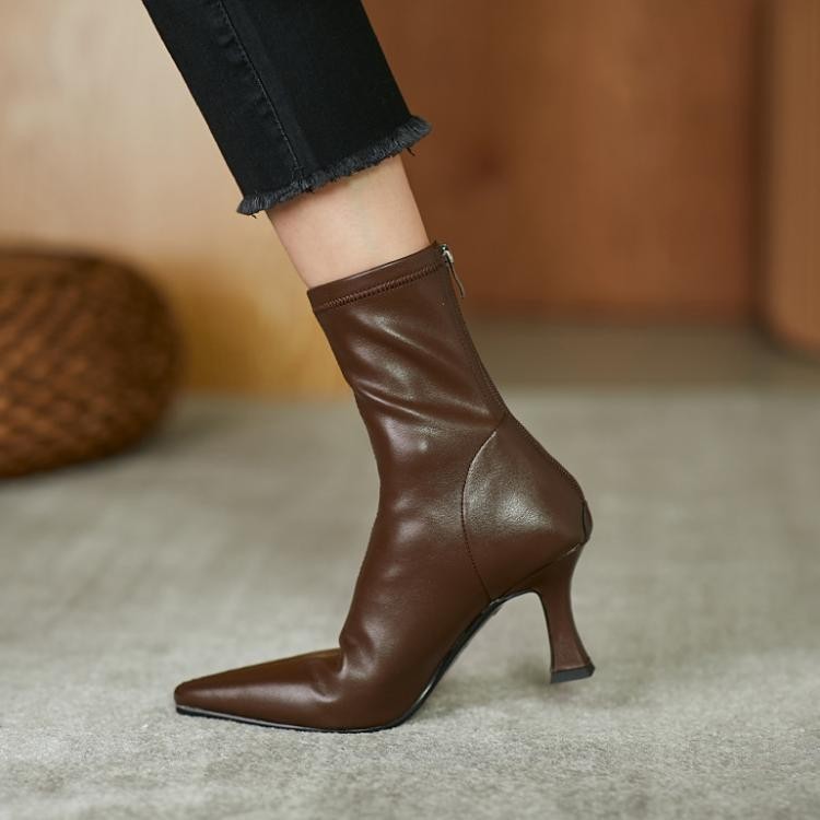 High Heel Stretch Pointed Ankle Boots Women - Image 8
