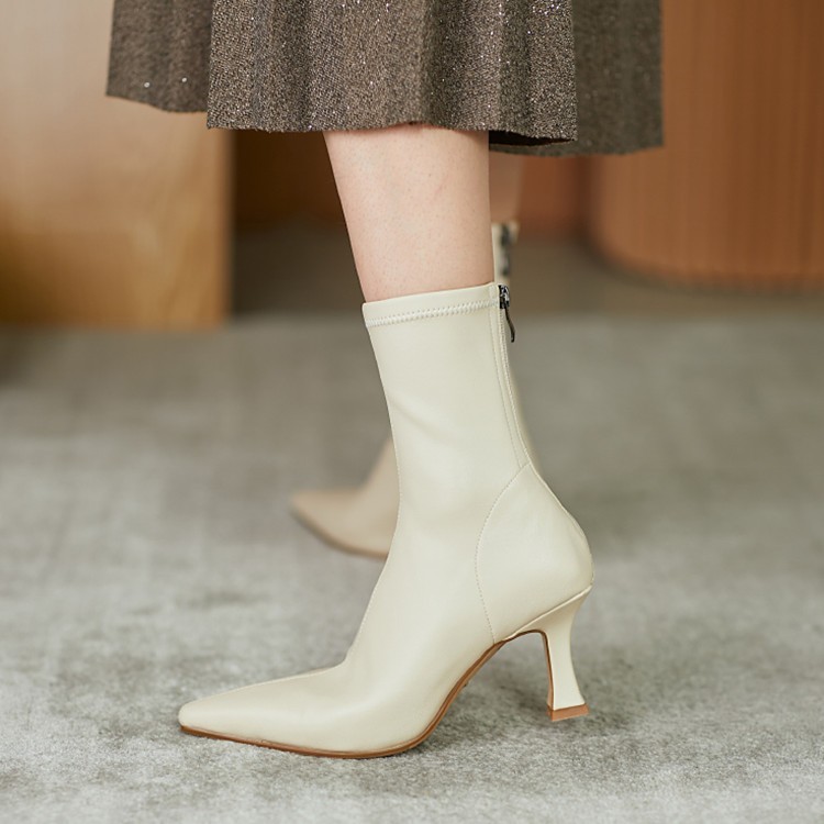 High Heel Stretch Pointed Ankle Boots Women - Image 4