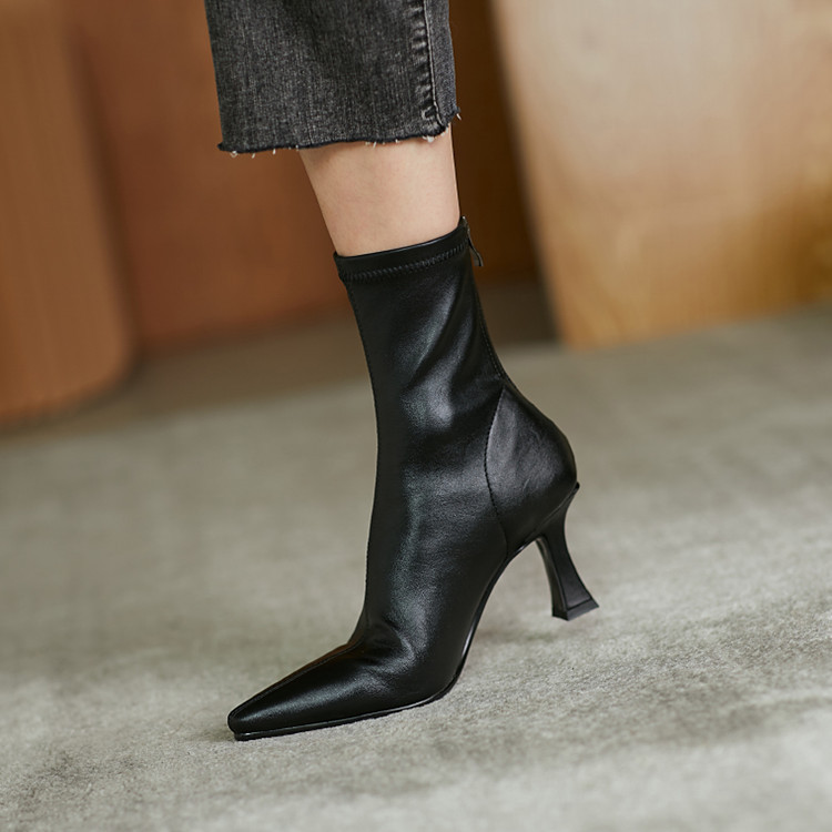 High Heel Stretch Pointed Ankle Boots Women - Image 6