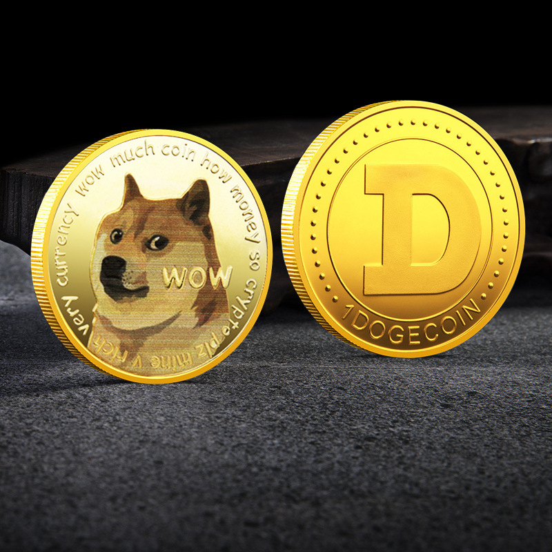 WOW Dogecoin To The Moon In Doge We Trust Gold Plated Commemorative Coins Cute Dog Pattern Printed Cllection Gifts - Image 8