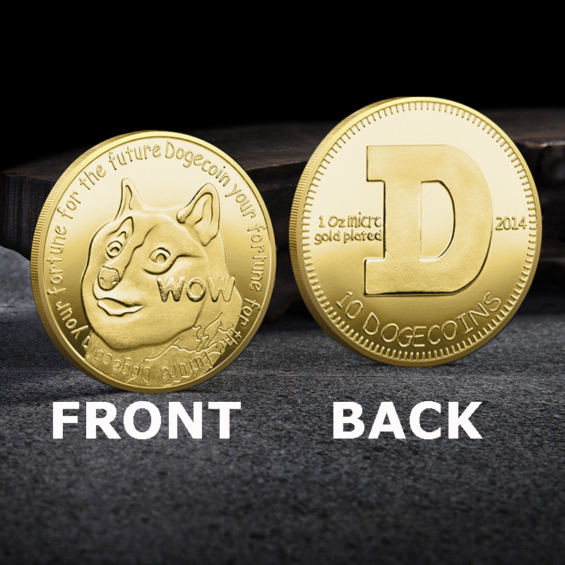 WOW Dogecoin To The Moon In Doge We Trust Gold Plated Commemorative Coins Cute Dog Pattern Printed Cllection Gifts - Image 9