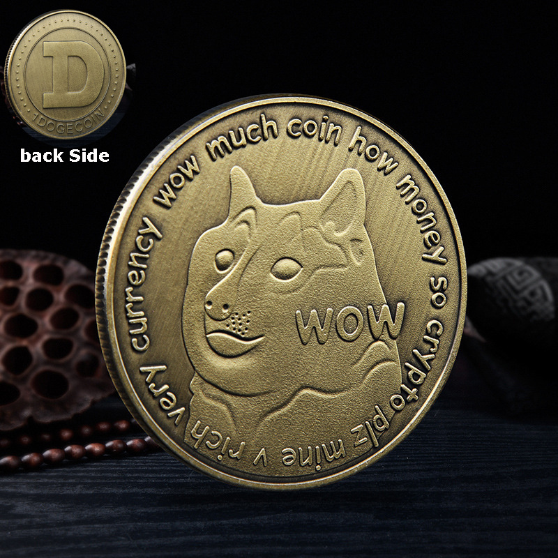 WOW Dogecoin To The Moon In Doge We Trust Gold Plated Commemorative Coins Cute Dog Pattern Printed Cllection Gifts - Image 5