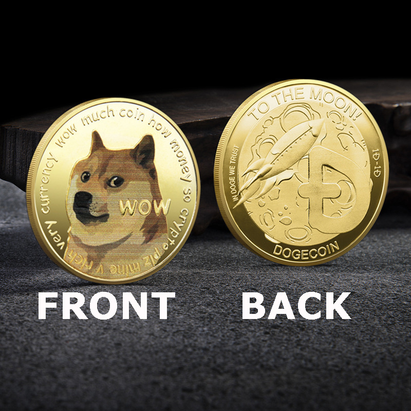 WOW Dogecoin To The Moon In Doge We Trust Gold Plated Commemorative Coins Cute Dog Pattern Printed Cllection Gifts - Image 10